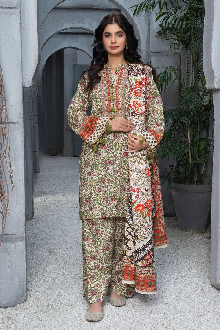 3PC Printed Unstitched Khaddar Suit KKH-3022 Printed KHAS STORES 