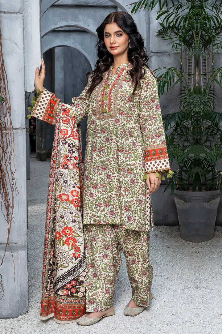 3PC Printed Unstitched Khaddar Suit KKH-3022 Printed KHAS STORES 