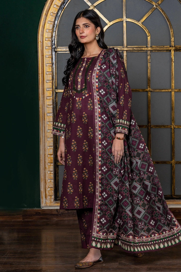 3PC Printed Unstitched Khaddar Suit KKH-3024 Printed KHAS STORES 