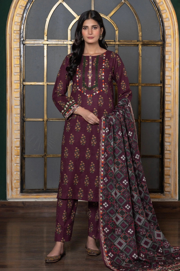 3PC Printed Unstitched Khaddar Suit KKH-3024 Printed KHAS STORES 