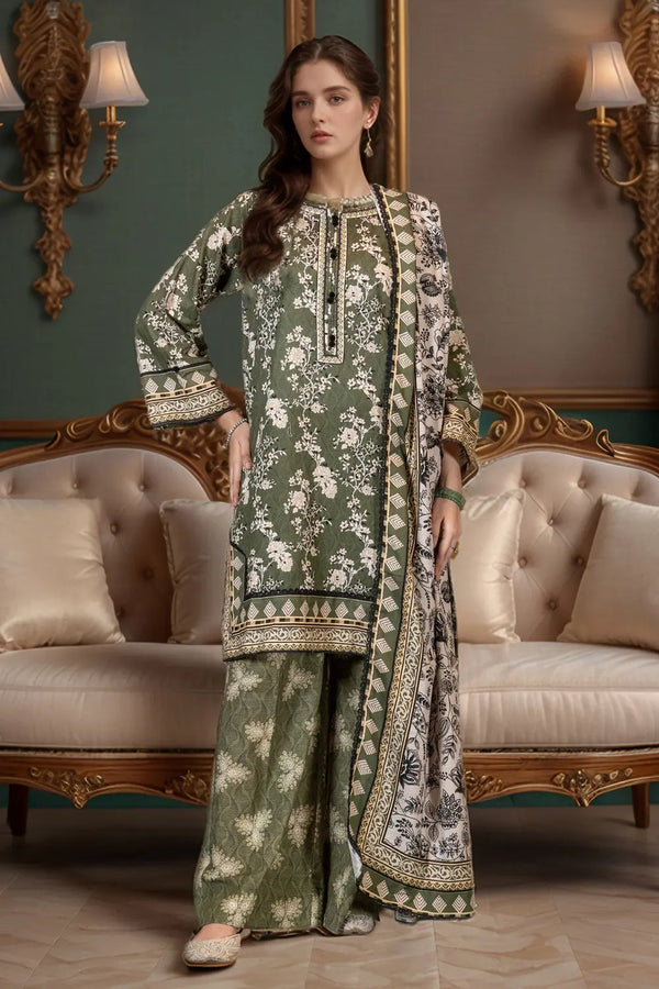 3PC Printed Unstitched Khaddar Suit KKH-3025 Printed KHAS STORES 