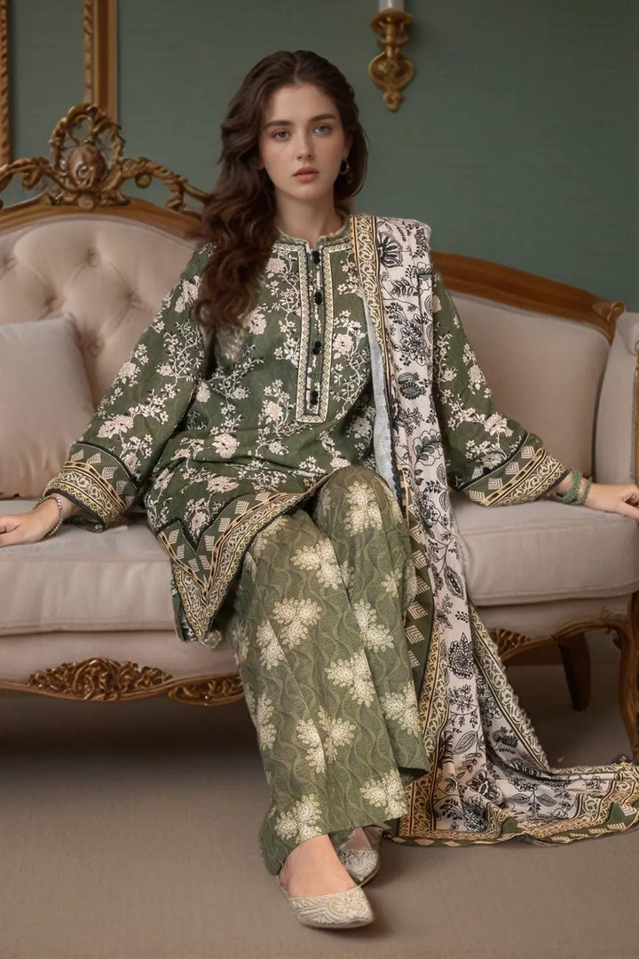 3PC Printed Unstitched Khaddar Suit KKH-3025 Printed KHAS STORES 