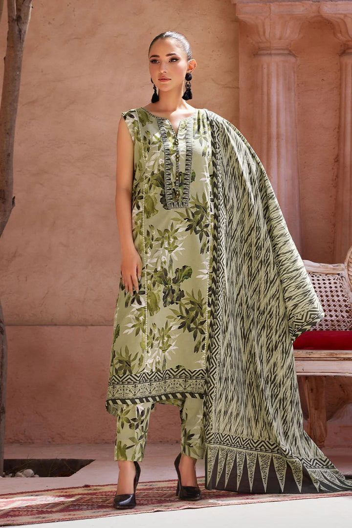 3PC Printed Unstitched Lawn Suit KLA-2584 Printed KHAS STORES 