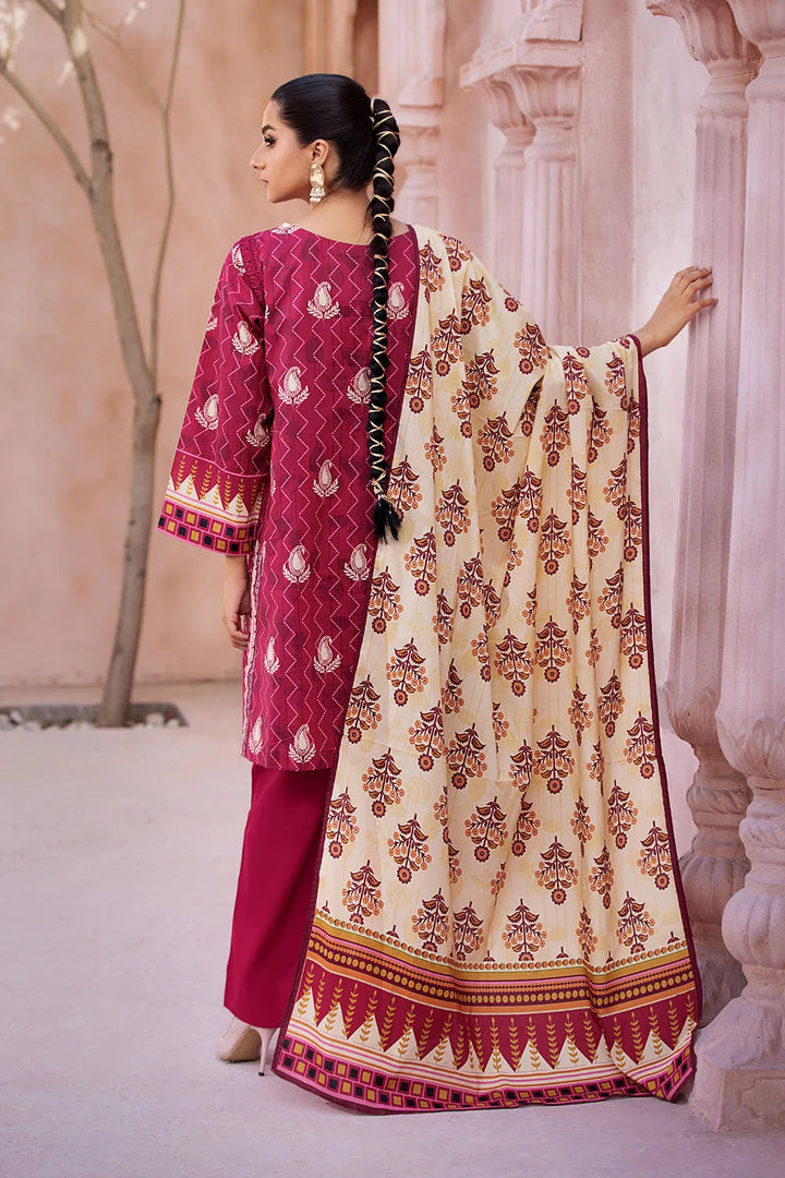 3PC Printed Unstitched Lawn Suit KLA-2590 Printed KHAS STORES 