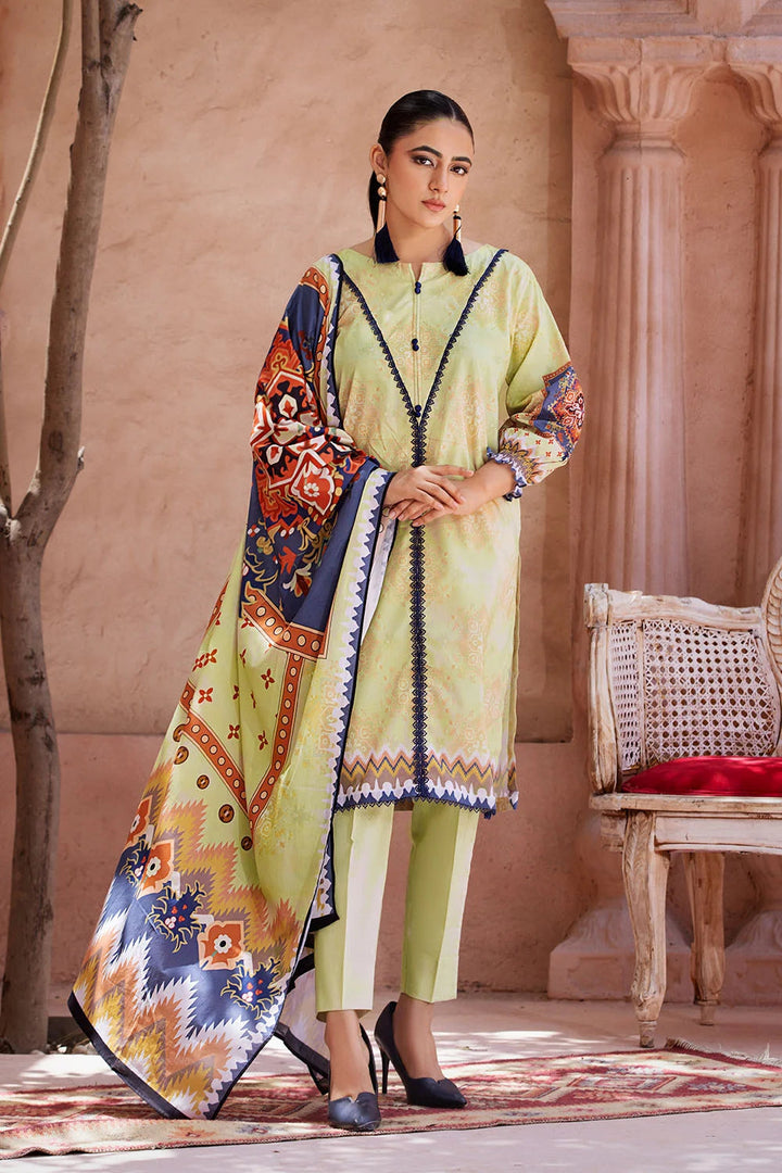 3PC Printed Unstitched Lawn Suit KLA-2684 Printed KHAS STORES 