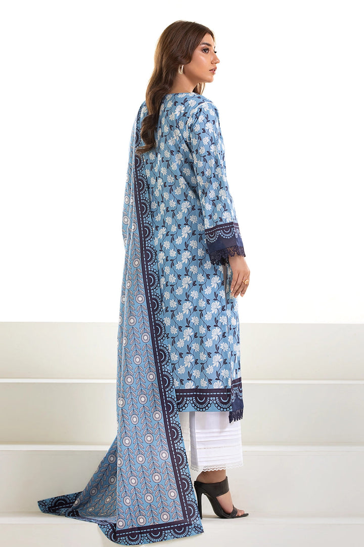 3PC Printed Unstitched Lawn Suit KLA-2744 Printed KHAS STORES 