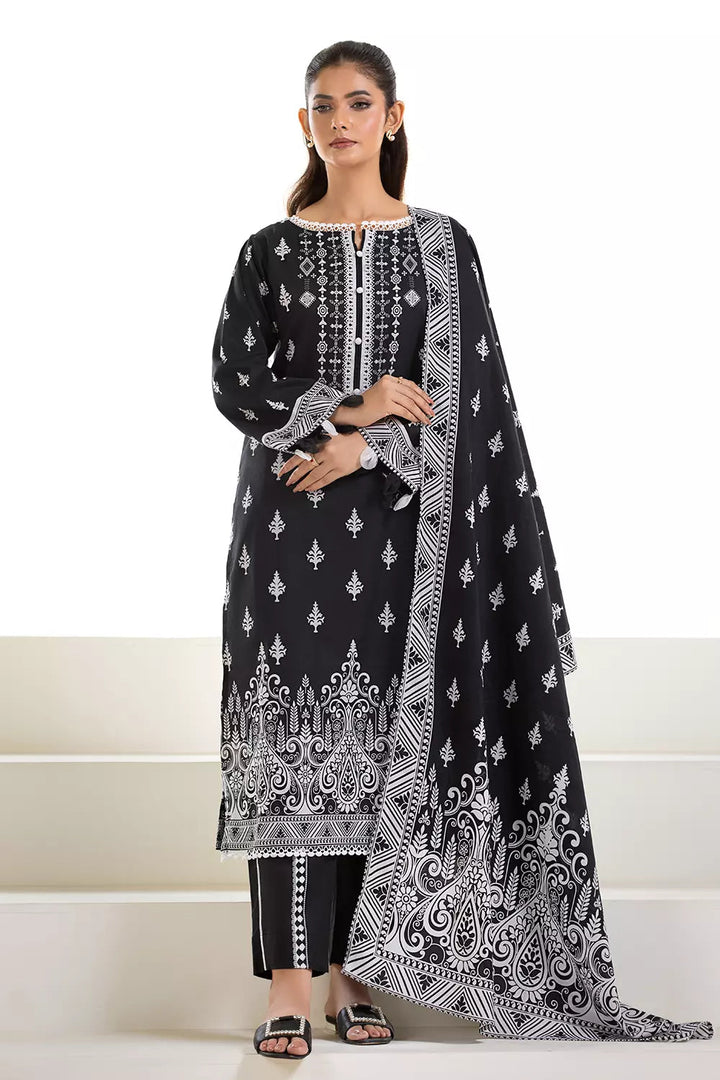 3PC Printed Unstitched Lawn Suit KLA-2745 Printed KHAS STORES 