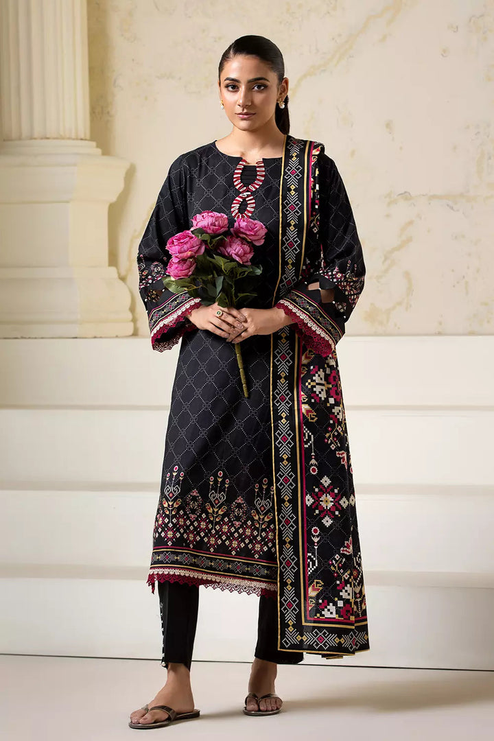 3PC Printed Unstitched Lawn Suit KLA-2752 Printed KHAS STORES 