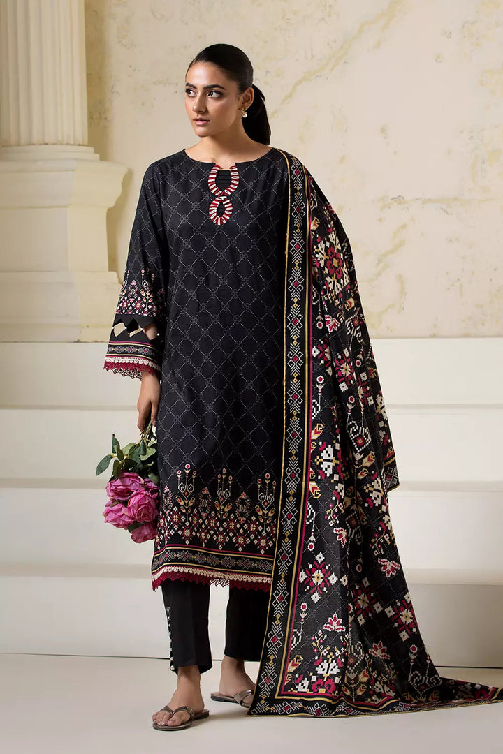 3PC Printed Unstitched Lawn Suit KLA-2752 Printed KHAS STORES 