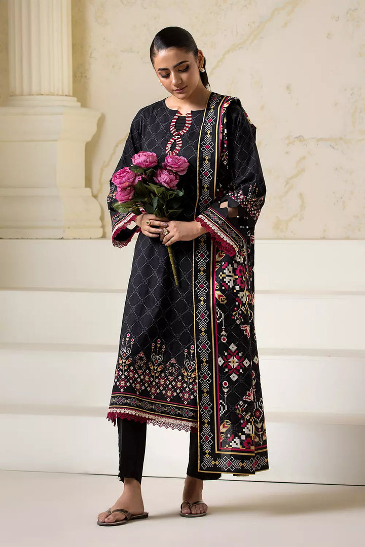 3PC Printed Unstitched Lawn Suit KLA-2752 Printed KHAS STORES 