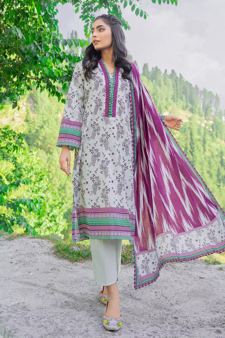 3PC Printed Unstitched Lawn Suit KLA-2754 Printed KHAS STORES 