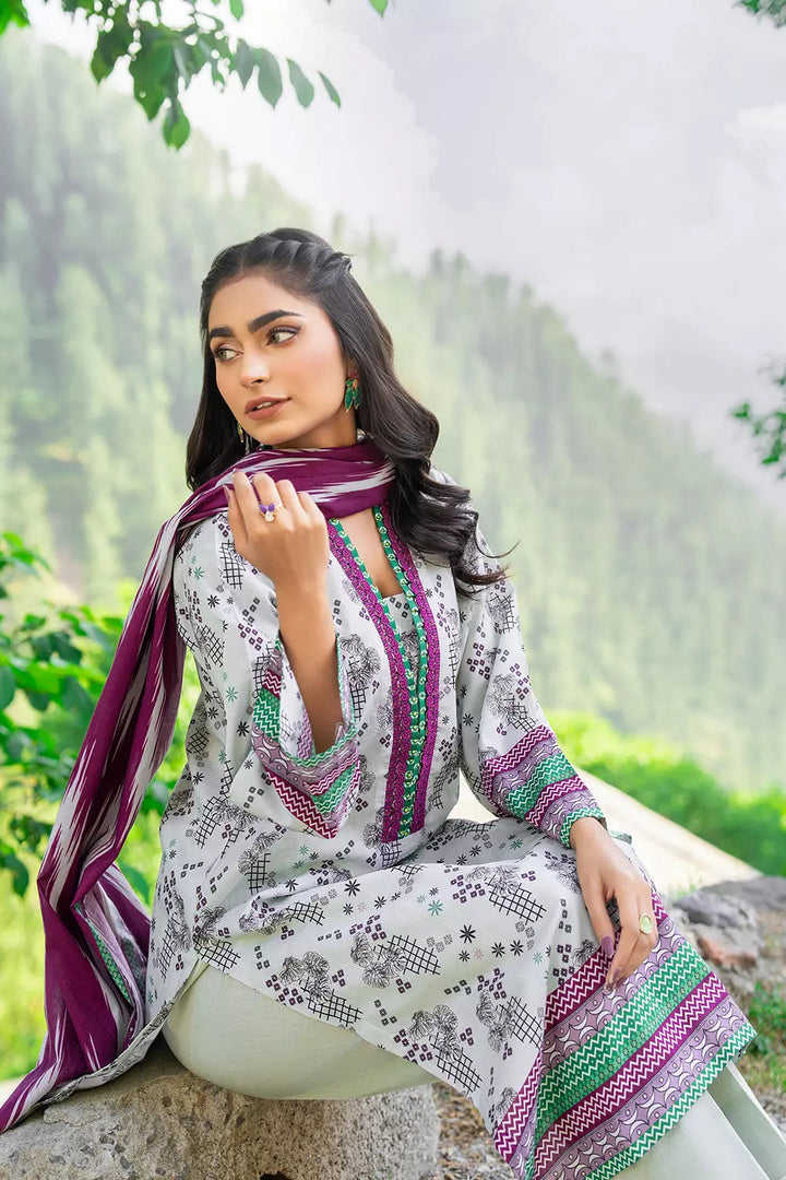 3PC Printed Unstitched Lawn Suit KLA-2754 Printed KHAS STORES 