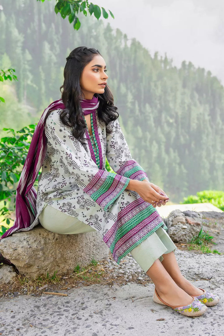 3PC Printed Unstitched Lawn Suit KLA-2754 Printed KHAS STORES 