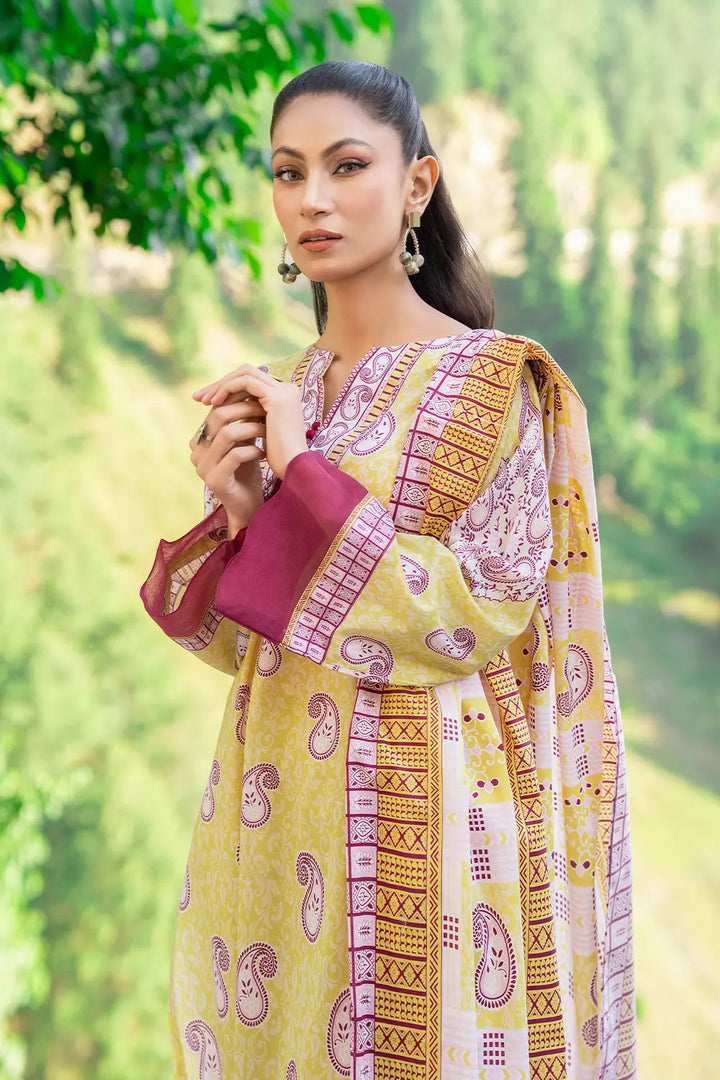 3PC Printed Unstitched Lawn Suit KLA-2755 Printed KHAS STORES 