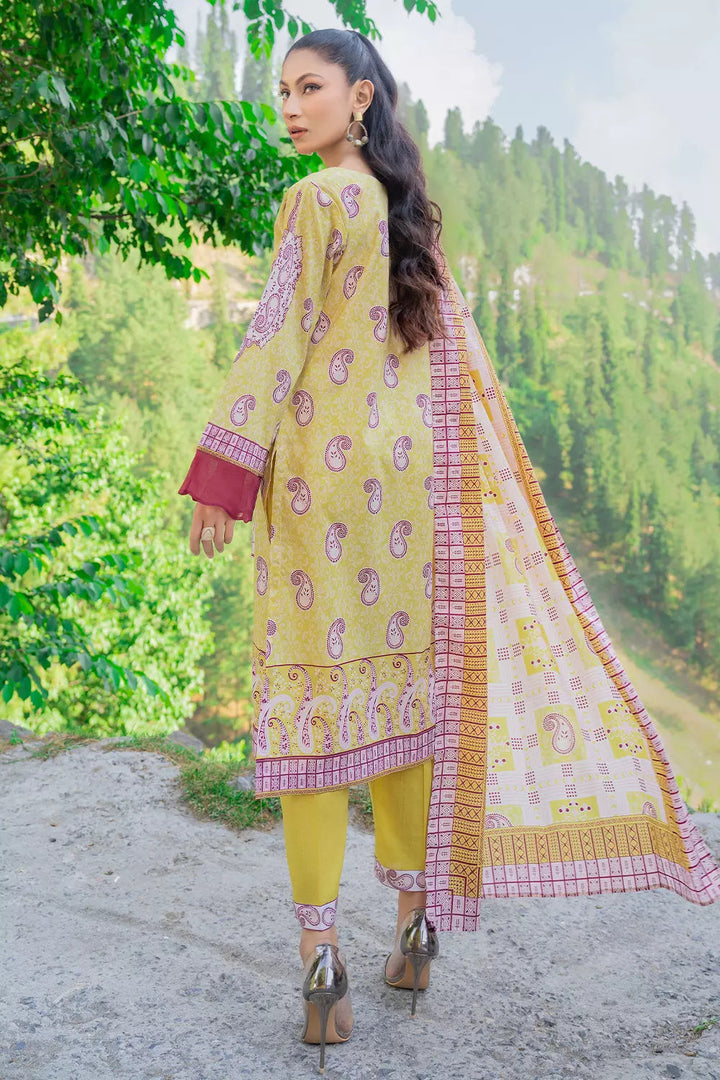 3PC Printed Unstitched Lawn Suit KLA-2755 Printed KHAS STORES 