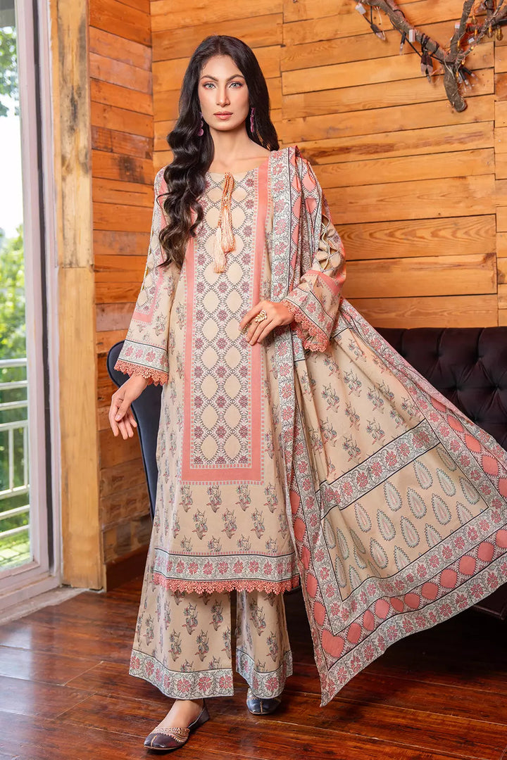 3PC Printed Unstitched Lawn Suit KLA-2757 Printed KHAS STORES 