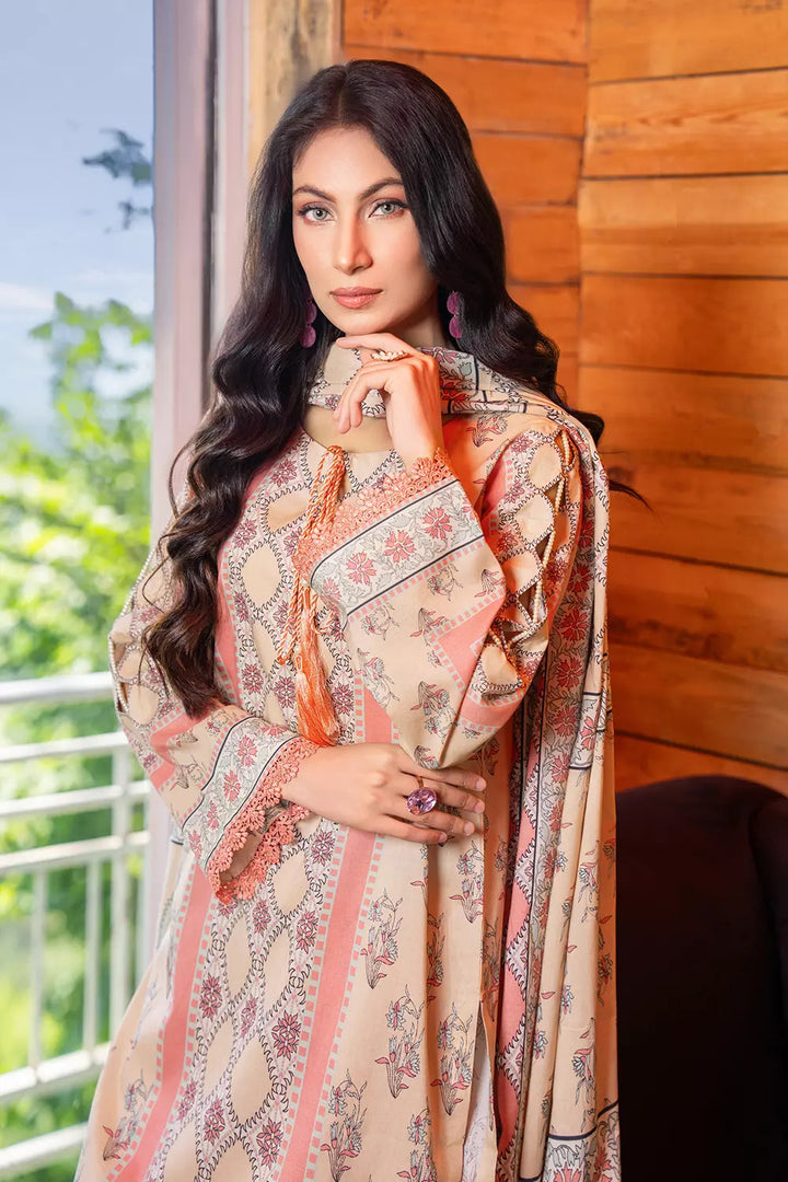 3PC Printed Unstitched Lawn Suit KLA-2757 Printed KHAS STORES 