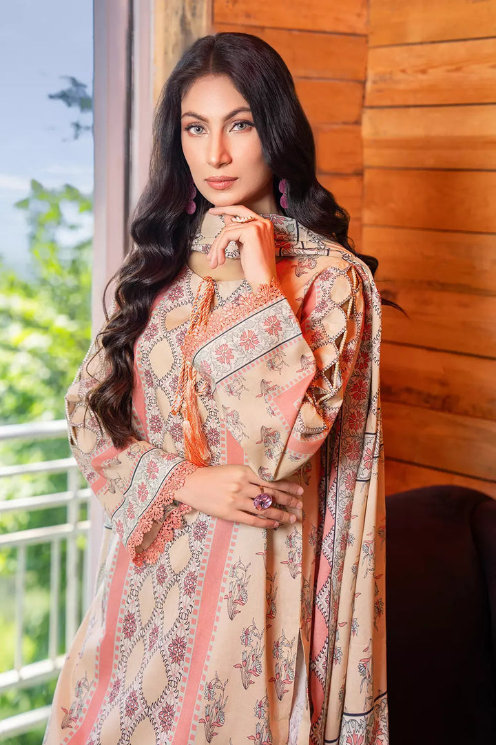 3PC Printed Unstitched Lawn Suit KLA-2757 Printed KHAS STORES 