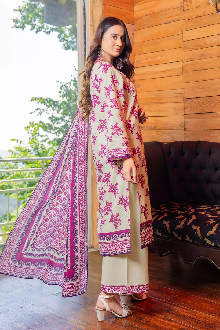 3PC Printed Unstitched Lawn Suit KLA-2758 Printed KHAS STORES 