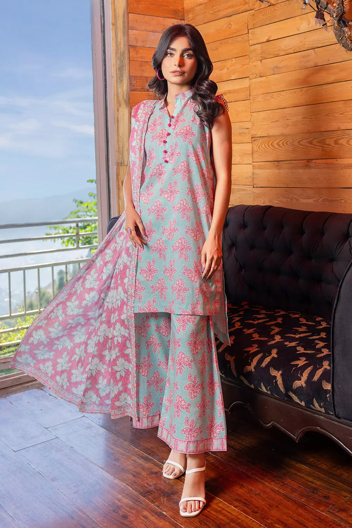 3PC Printed Unstitched Lawn Suit KLA-2759 Printed KHAS STORES 