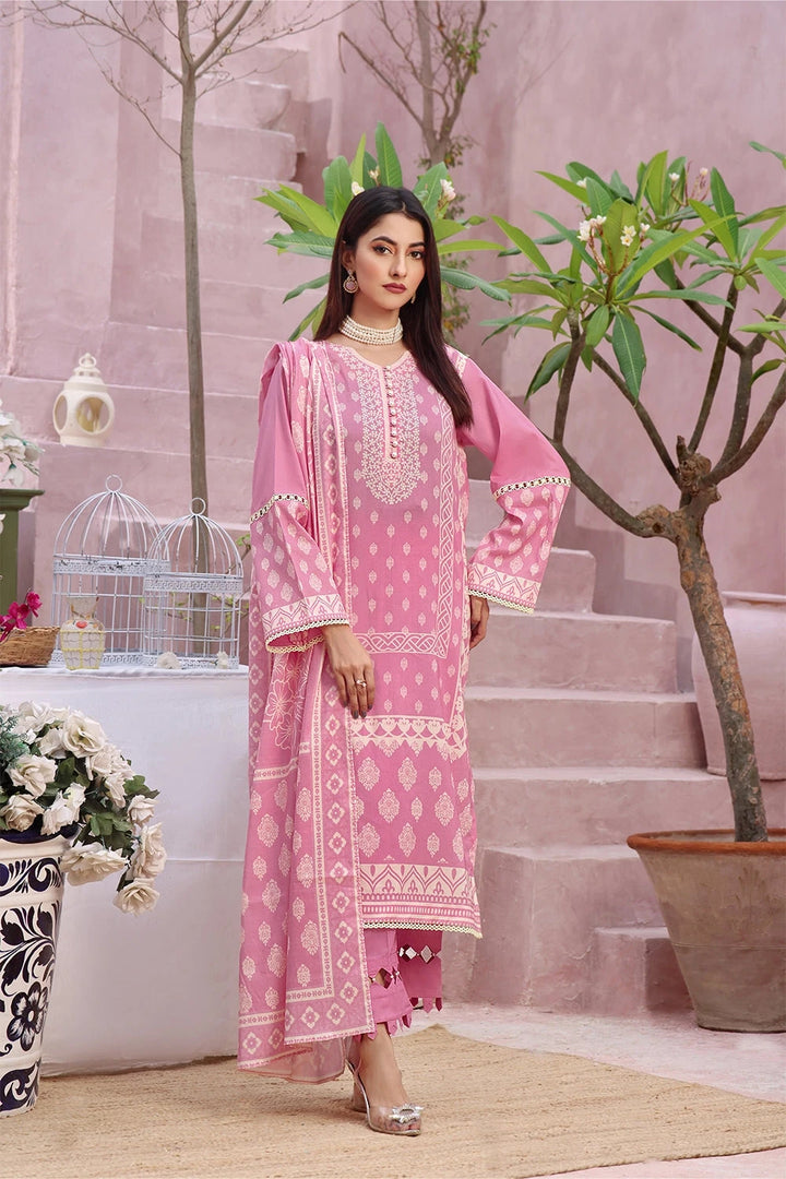 3PC Printed Unstitched Lawn Suit KLA-2789 Printed KHAS STORES 