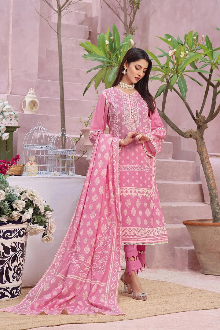 3PC Printed Unstitched Lawn Suit KLA-2789 Printed KHAS STORES 