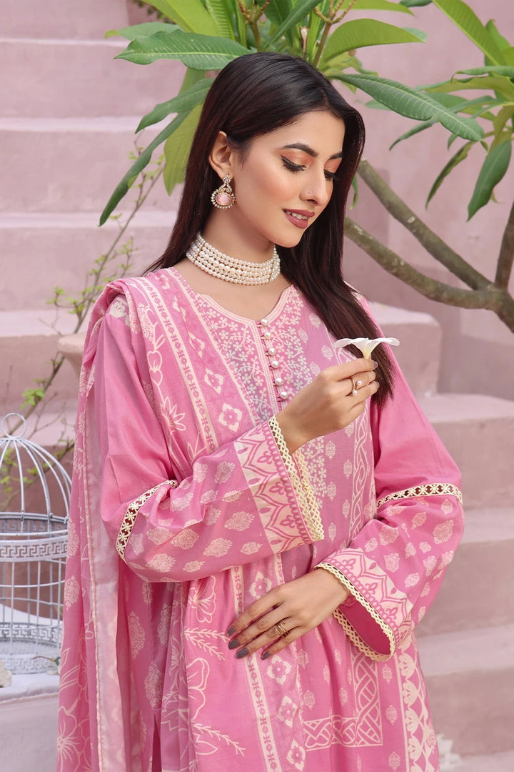 3PC Printed Unstitched Lawn Suit KLA-2789 Printed KHAS STORES 