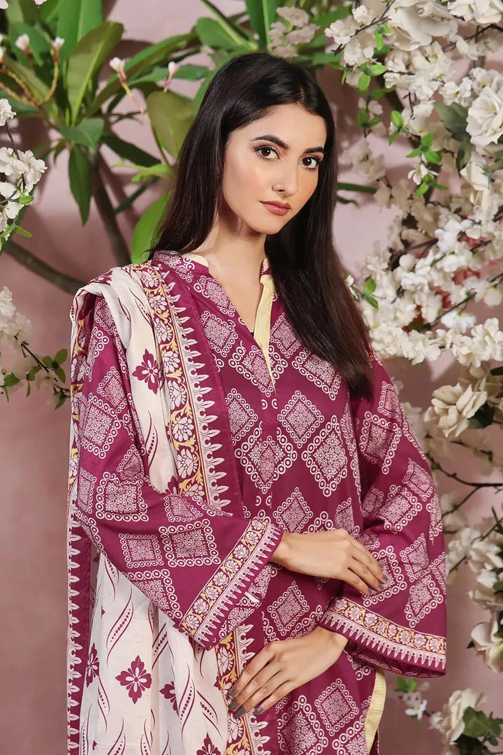 3PC Printed Unstitched Lawn Suit KLA-2790 Printed KHAS STORES 