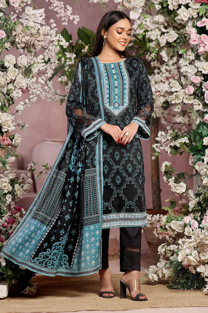 3PC Printed Unstitched Lawn Suit KLA-2791 Printed KHAS STORES 