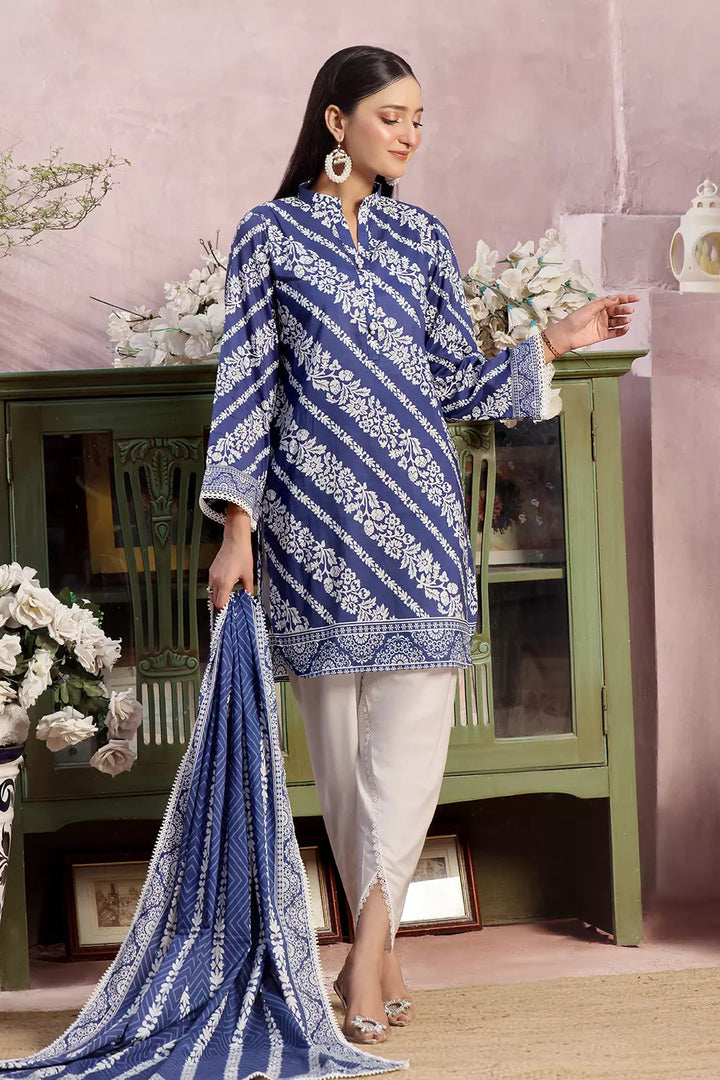 3PC Printed Unstitched Lawn Suit KLA-2792 Printed KHAS STORES 