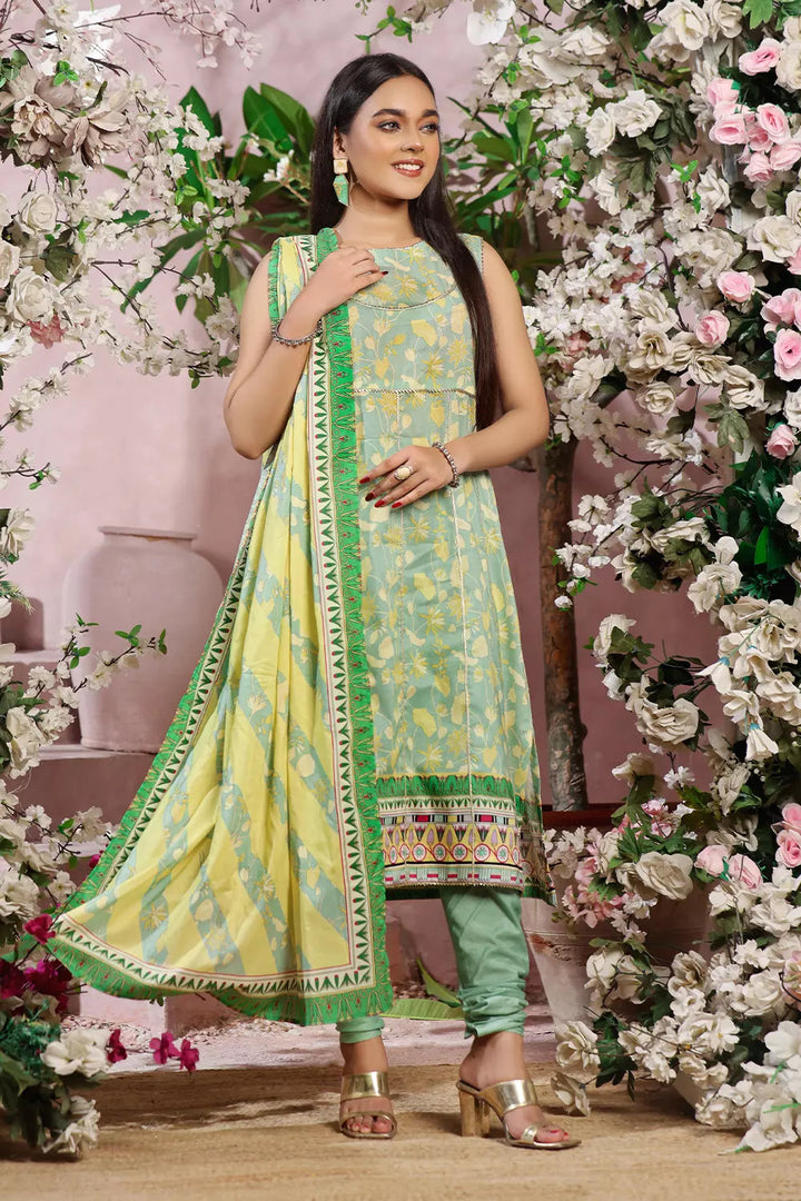 3PC Printed Unstitched Lawn Suit KLA-2794 Printed KHAS STORES 