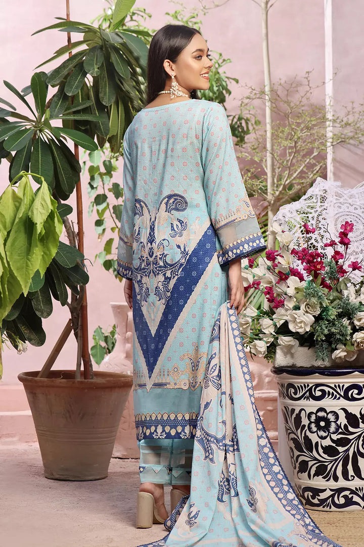 3PC Printed Unstitched Lawn Suit KLA-2796 Printed KHAS STORES 