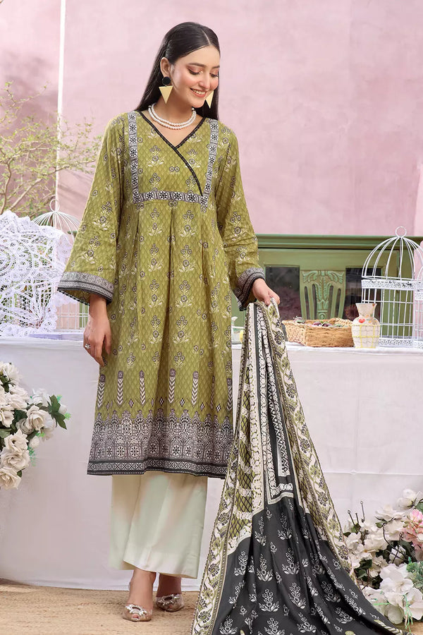 3PC Printed Unstitched Lawn Suit KLA-2797 Printed KHAS STORES 