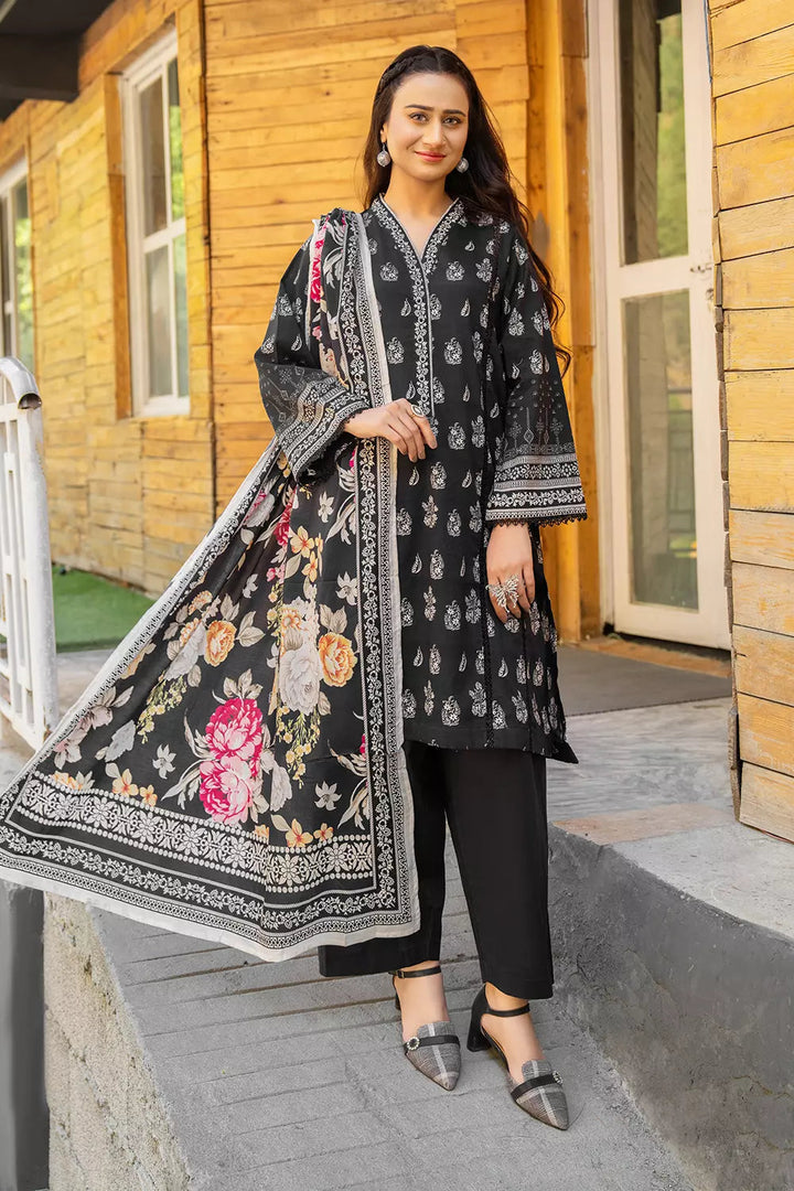 3PC Printed Unstitched Lawn Suit KLA-2798 Printed KHAS STORES 