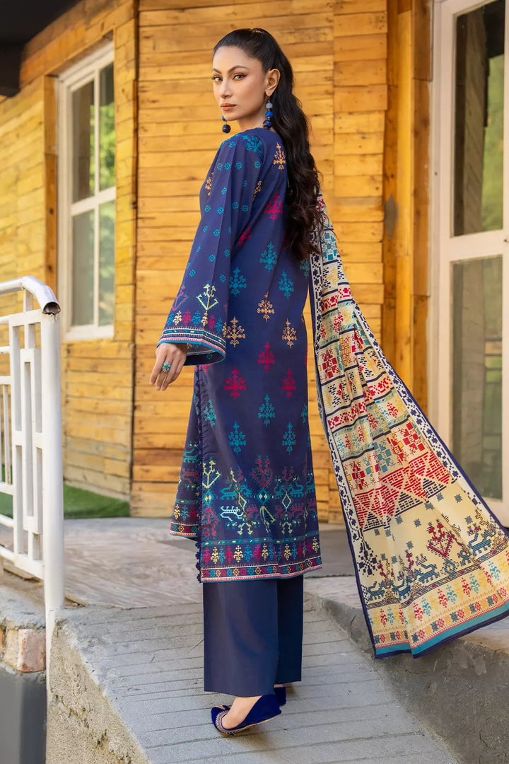 3PC Printed Unstitched Lawn Suit KLA-2803 Printed KHAS STORES 