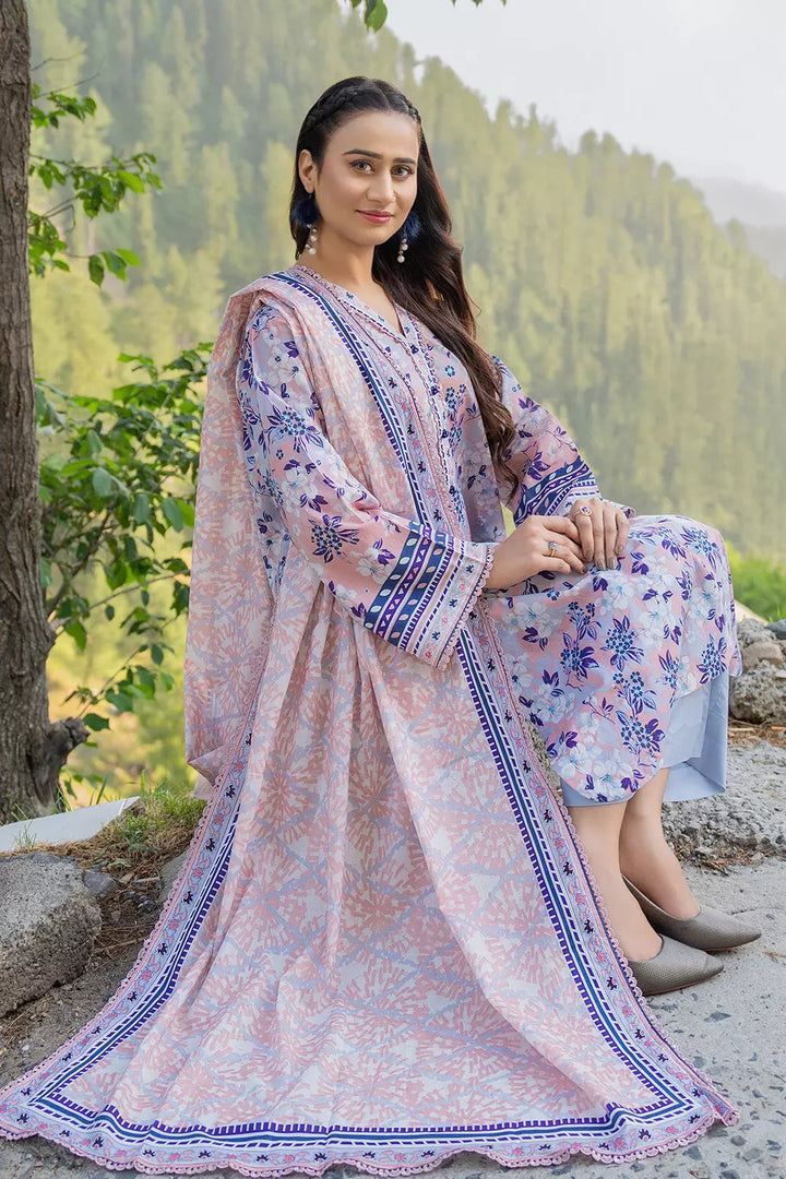 3PC Printed Unstitched Lawn Suit KLA-2804 Printed KHAS STORES 