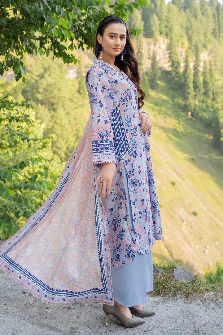 3PC Printed Unstitched Lawn Suit KLA-2804 Printed KHAS STORES 