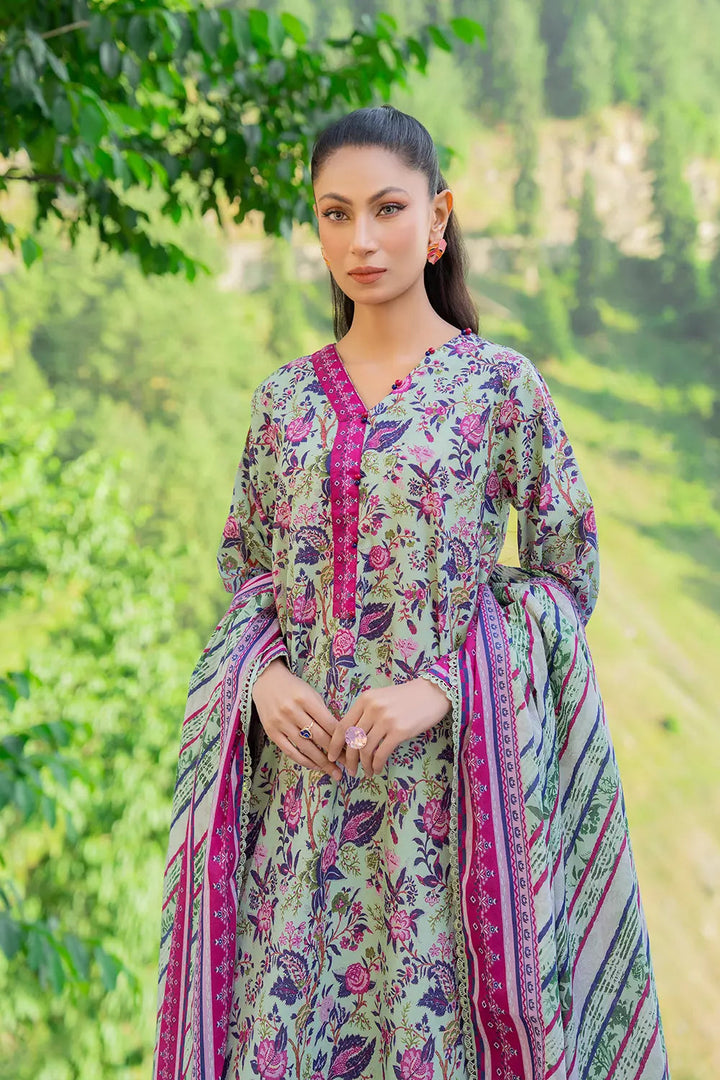 3PC Printed Unstitched Lawn Suit KLA-2805 Printed KHAS STORES 