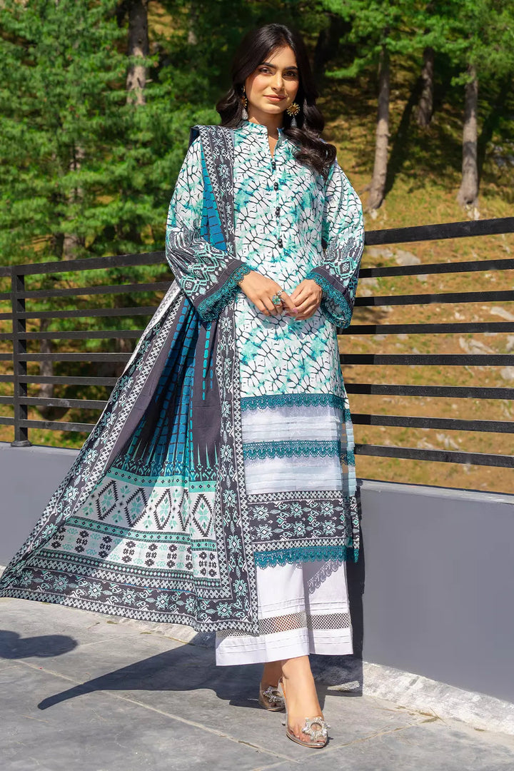 3PC Printed Unstitched Lawn Suit KLA-2806 Printed KHAS STORES 