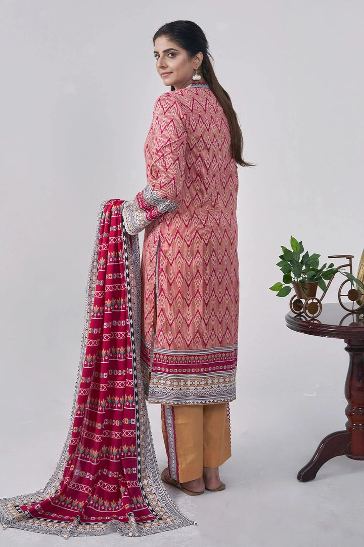 3PC Printed Unstitched Lawn Suit KLA-3037 Printed KHAS STORES 