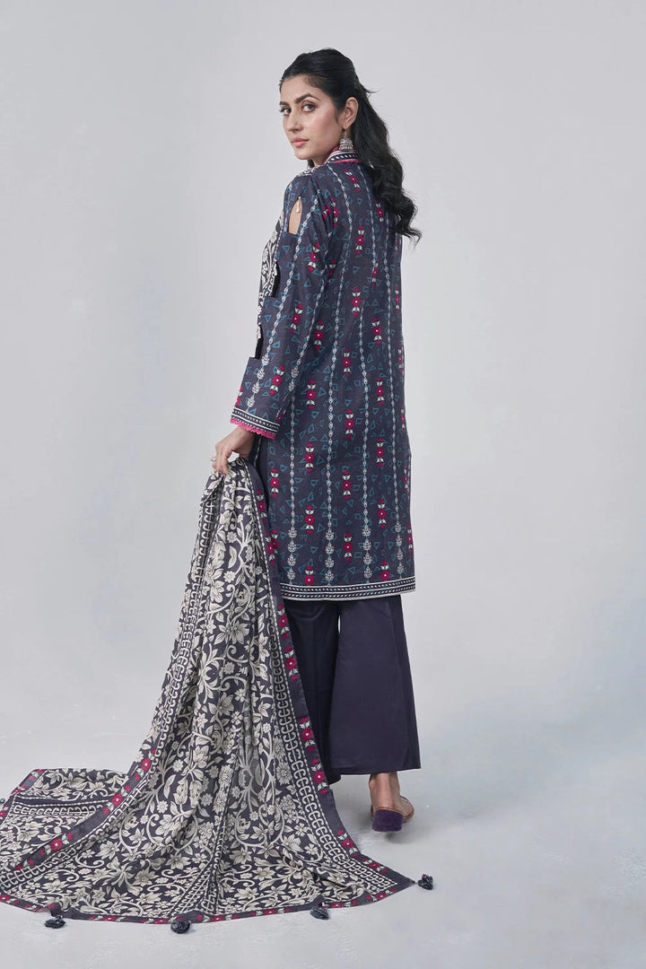 3PC Printed Unstitched Lawn Suit KLA-3038 Printed KHAS STORES 