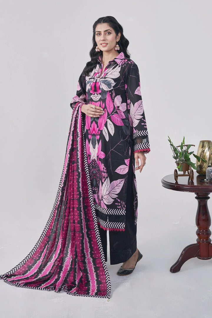 3PC Printed Unstitched Lawn Suit KLA-3041 Printed KHAS STORES 