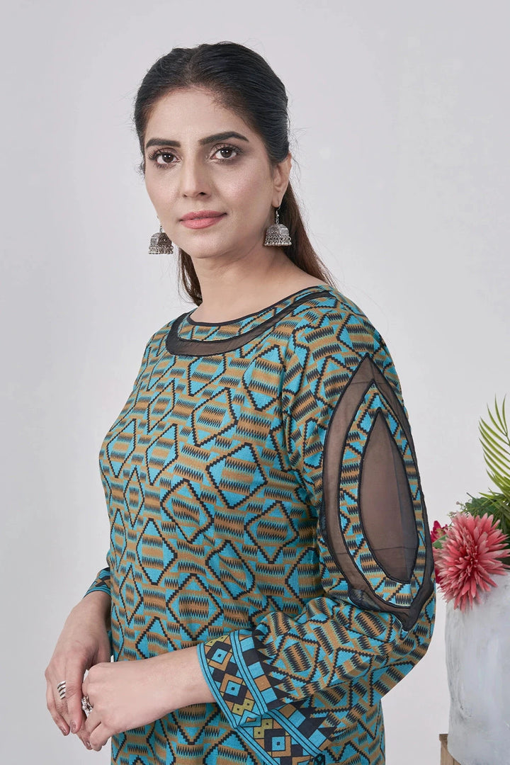 3PC Printed Unstitched Lawn Suit KLA-3043 Printed KHAS STORES 