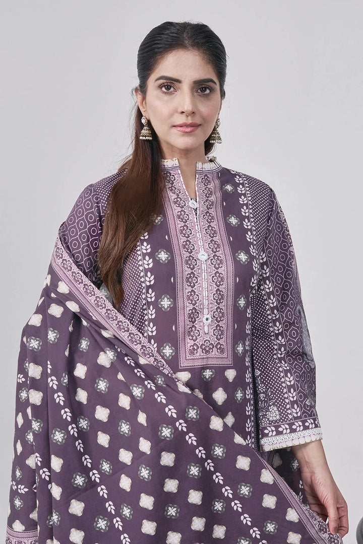 3PC Printed Unstitched Lawn Suit KLA-3094 Printed KHAS STORES 