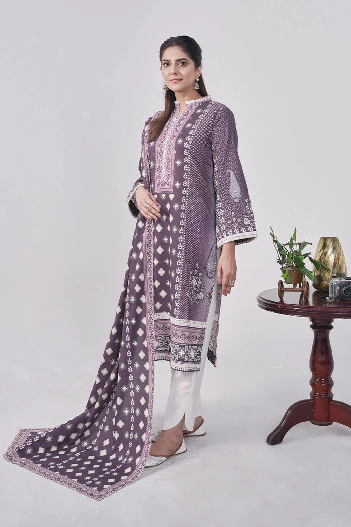 3PC Printed Unstitched Lawn Suit KLA-3094 Printed KHAS STORES 