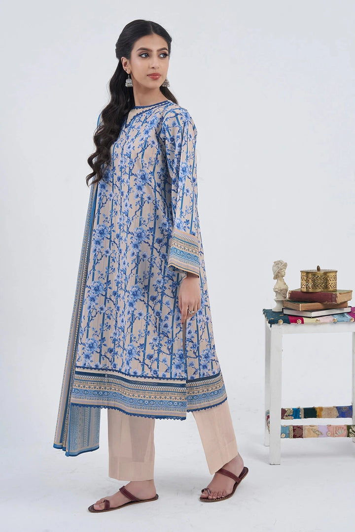 3PC Printed Unstitched Lawn Suit KLA-3100 Printed KHAS STORES 