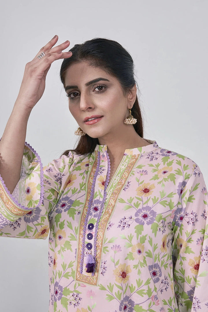 3PC Printed Unstitched Lawn Suit KLA-3107 Printed KHAS STORES 