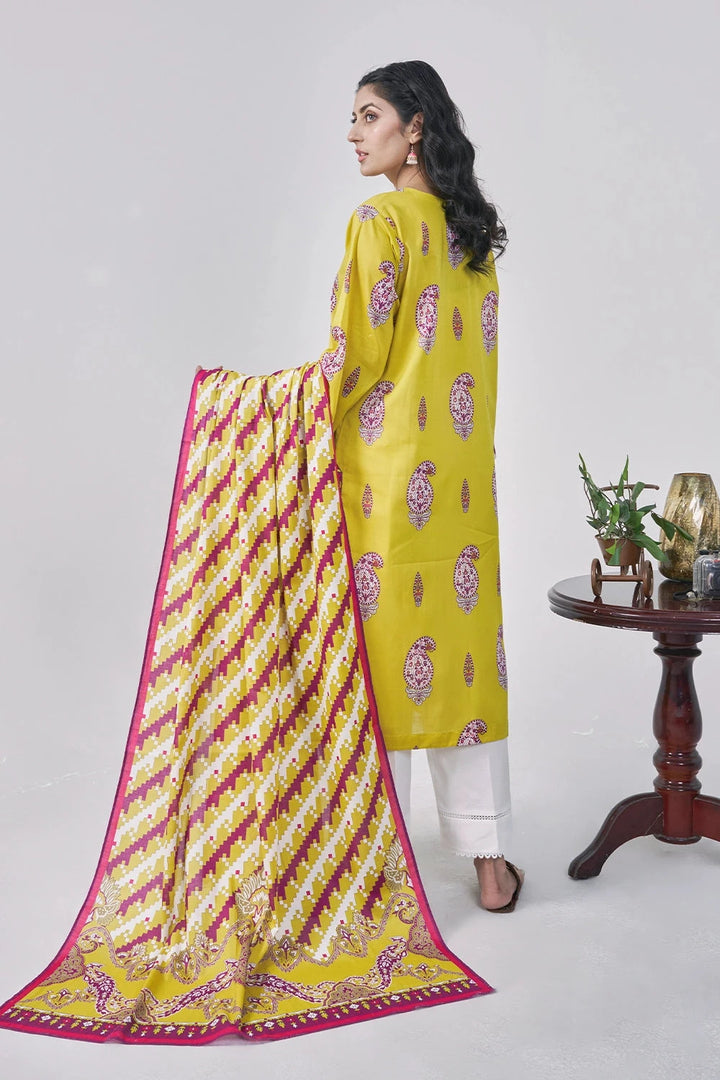 3PC Printed Unstitched Lawn Suit KLA-3108 Printed KHAS STORES 