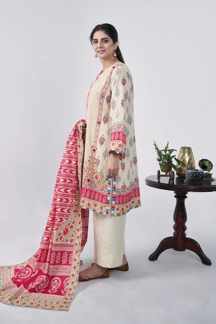 3PC Printed Unstitched Lawn Suit KLA-3109 Printed KHAS STORES 