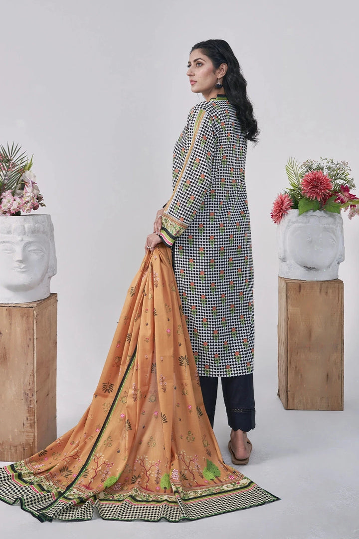 3PC Printed Unstitched Lawn Suit KLA-3110 Printed KHAS STORES 